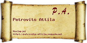 Petrovits Attila névjegykártya